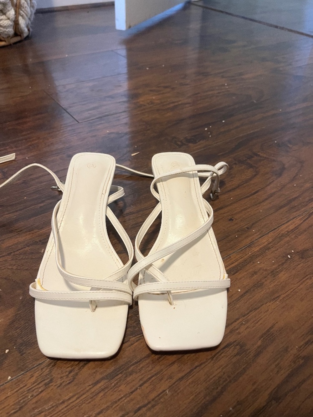 White strappy sandals